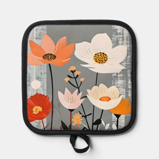 MCM Mixed Media Flowers 鍋敷き (正面)