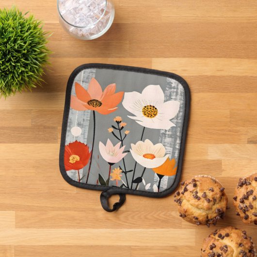 MCM Mixed Media Flowers 鍋敷き (トップダウン)