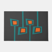 MCM WELCOME MAT – オレンジとティール（緑がかった色） ドアマット (正面)