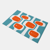 MCM WELCOME MAT – オレンジとティール（緑がかった色） ドアマット (アングル)