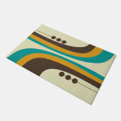 MCM WELCOME MAT -ティール（緑がかった色）、ブラウン、オレンジ ドアマット (アングル)