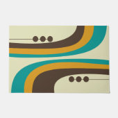 MCM WELCOME MAT -ティール（緑がかった色）、ブラウン、オレンジ ドアマット (正面)