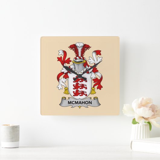 McMahon Family Coat of Arms スクエア壁時計 (ホーム)