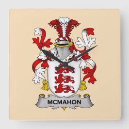 McMahon Family Coat of Arms スクエア壁時計