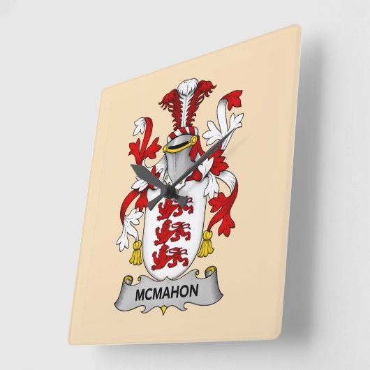 McMahon Family Coat of Arms スクエア壁時計 (傾斜)