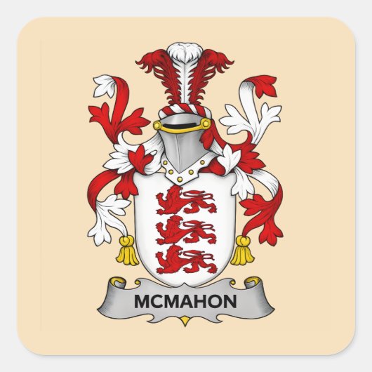McMahon Family Coat of Arms Square Sticker スクエアシール (正面)