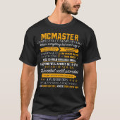 MCMASTERは全く説明できない Tシャツ (正面)