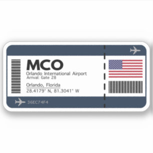 MCOオーランド空港搭乗券 – フロリダ シール