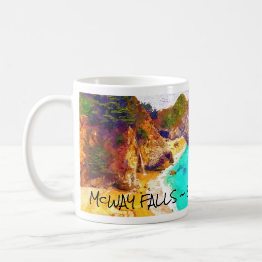 McWAY FALLS ~ BIG SUR  CA Mug コーヒーマグカップ (左)