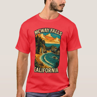 McWay Falls Big Sur California Coastal Waterfall Tシャツ