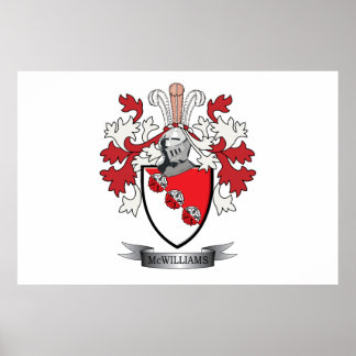McWilliams Family Crest Coat of Arms ポスター