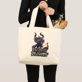 MDの青いドラゴンのジャンボトート ラージトートバッグ (正面(商品))