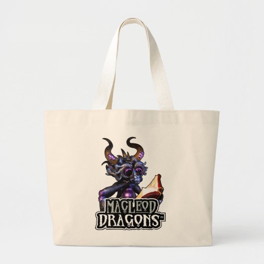 MDの青いドラゴンのジャンボトート ラージトートバッグ (正面)