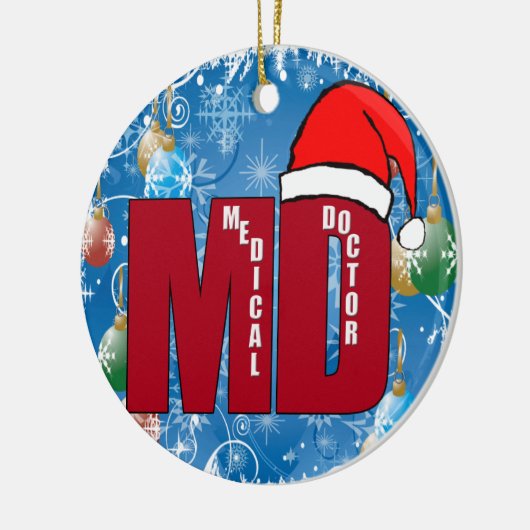 MDサンタのクリスマスのオーナメントの医者 セラミックオーナメント (左)