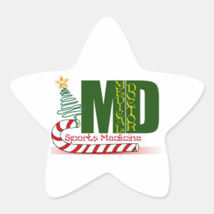 MDスポーツ医学クリスマスメディカルドクター 星シール