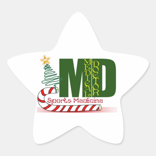 MDスポーツ医学クリスマスメディカルドクター 星シール (正面)