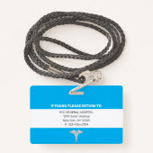 MDドクター|病院医療従業員の写真ID バッジ (裏面ランヤード)