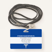 MDドクター | 病院医療従業者写真ID バッジ (裏面ランヤード)