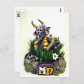 MDパープル読ドラゴンポストカード ポストカード (正面/裏面)