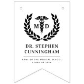 MDモダン Med School卒業おめでとう バンティングフラッグ (第1の旗)