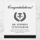MDモダン Med School卒業おめでとう ワインラベル (シングルラベル)