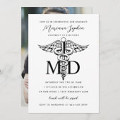 MD医学博士の卒業式カスタムカラーインビ 招待状 (正面/裏面)