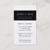 MD医者の博士の医学の黒い旗W/W 名刺 (裏面)