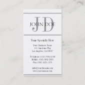 MD医者の博士の白い医学の銀のストライプ 名刺 (裏面)