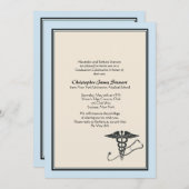 MD卒業招待状青 招待状 (正面/裏面)