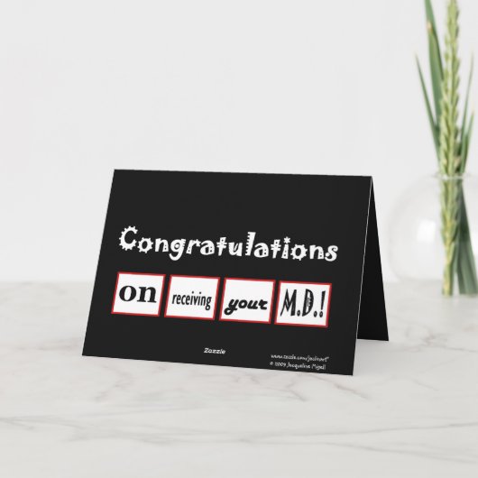 MD学位 – 名前をカスタムするおめでとう –  カード (裏面)