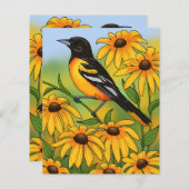 MD州バードオリオールと黒目スーザンフラワー (正面/裏面)