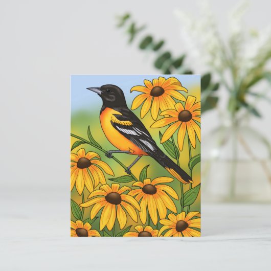 MD州バードオリオールと黒目スーザンフラワー (スタンド正面)