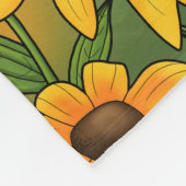 MD州バードオリオールと黒目スーザンフラワー フリースブランケット (角)