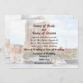 MD – インナーハーバー製品結婚のボート 招待状 (正面/裏面)