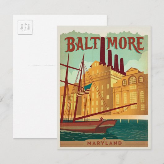 MD，ボルチモア ポストカード (正面/裏面)