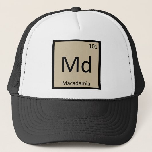 Md - マカダミアナッツ化学周期表の記号 キャップ (正面)