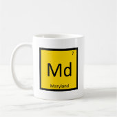 Md - メリーランド州の化学元素周期表 コーヒーマグカップ (左)
