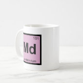 Md -メンデレビウム化学周期表の記号 コーヒーマグカップ (正面左)