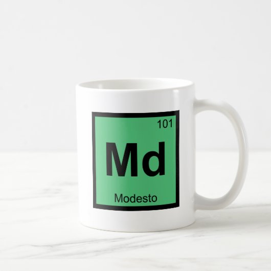 Md - モデスト カリフォルニア 化学 周期表 コーヒーマグカップ (右)