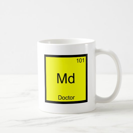 Md -医学Chemistry Element Symbol Funny博士 コーヒーマグカップ (右)