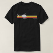MD 500ヴィンテージヘリコプタパイロットシルエットサンセット Tシャツ (デザイン正面)