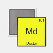 Md - Doctor Chemistry Element Symbol おもしろい Medical マグネット (正面/裏面)