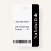 MD Doctor Hospital Medical Employee Photo ID Black バッジ (裏面)