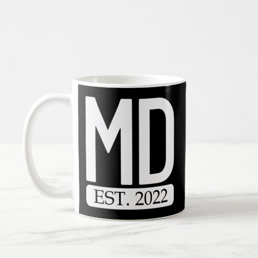 Md Est 2022新しいドクター院長Md Medical Doctor コーヒーマグカップ (左)