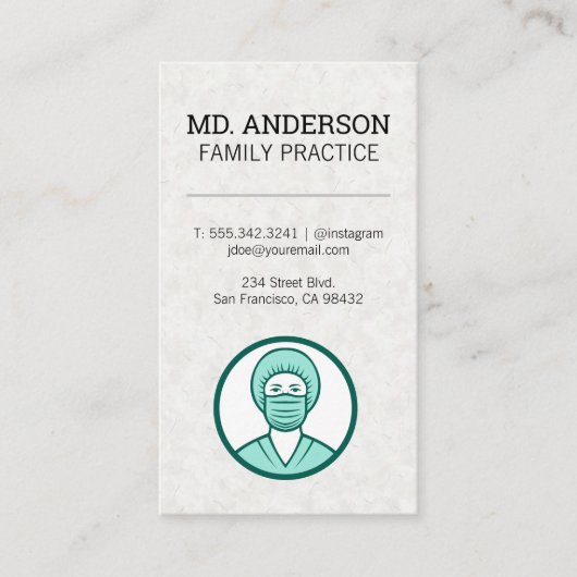 MD Healthcare Workerアイコン | 医療アイコン 名刺 (正面)