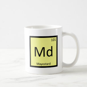 Md - Mayostardマヨネーズからし化学シンボル コーヒーマグカップ