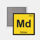 Md - Midas Greek Chemistry Periodic Table Symbol マグネット (正面/裏面)