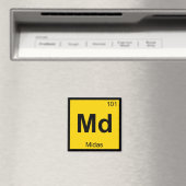 Md - Midas Greek Chemistry Periodic Table Symbol マグネット (インサイチュ (食洗機))
