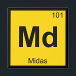 Md - Midas Greek Chemistry Periodic Table Symbol マグネット<br><div class="desc">Md is for Midas 

 Support the science of chemistry while making others laugh with this line of products that take the chemical symbol from the periodic table that you're used to and give them another meaning altogether.</div>