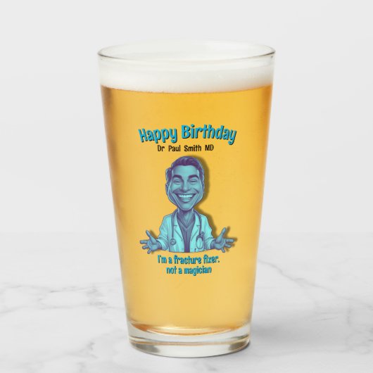  MD SURGEON I’m a fracture fixer, not a magician タンブラーグラス (ドリンク正面)